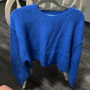 Blue crop sweater - NWT - small